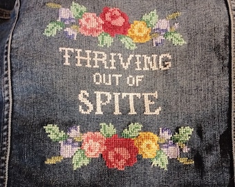 Thriving out of Spite Floral Cross stitch pattern
