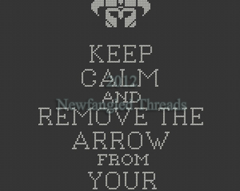 Keep Calm and Remove Arrow from Knee pattern  -  small version