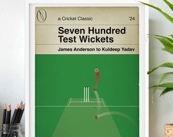 James Anderson - 700th Test Wicket - England v Indien 2024 - Erster Seamer to 700 Wickets - Buch Cover Poster - Cricket Geschenk (verschiedene Größen)