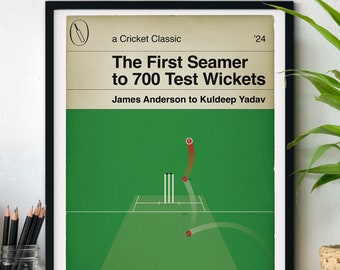 First Seamer to 700 Test wickets - James Anderson - England v India 2024 - 700th Wicket - Book Cover Poster - Cricket Gift (Various Sizes)