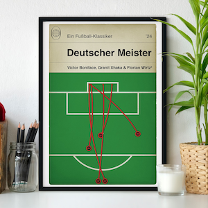 Bayer Leverkusen 5 Werder Bremen 0 - All 5 goals - Deutscher Meister - Bundesliga Champions 2024 - Football Book Cover Print - Various Sizes