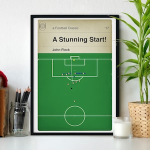 Sheffield United goal v Sheffield Wednesday 2017 - John Fleck - Sheff Weds 2 Sheff Utd 4 - Book Cover Poster - Football Gift (Various Sizes)