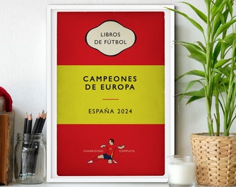 Spain European Champions 2024 - Mikel Oyarzabal - España - Campeones de Europa - Flag Book Cover Poster - Regalo de fútbol (Various Sizes)
