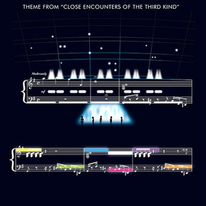Theme from Close Encounters of the Third Kind by John Williams - Movie Classics Poster - Sheet Music Print - Soundtrack Art (Various Sizes)
