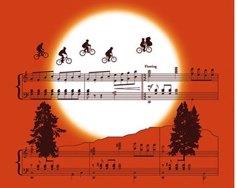 ET Sheet Music Print - Movie Classics Poster - Theme from E.T. The Extra-Terrestrial by John Williams - Soundtrack Poster (Various Sizes)