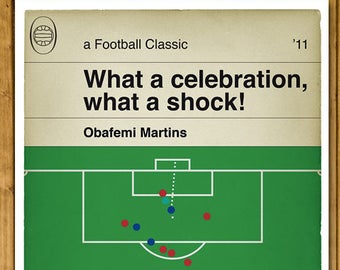 Birmingham City winning goal v Arsenal - Obafemi Martins - 2011 League Cup Final - Classic Book Cover Poster - Football Gift (Various Sizes)