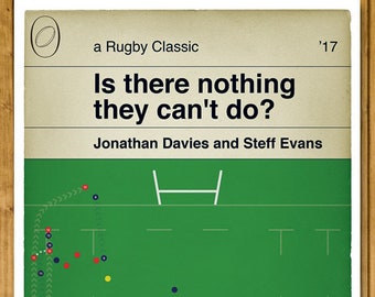 Scarlets try v Munster - Pro12 Final 2017 - Jonathan Davies and Steff Evans - Rugby Poster - Classic Book Cover Print (Various Sizes)