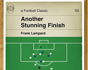 Football Print - Classic Book Cover Poster - Frank Lampard goal for Chelsea v Bolton in 2005 to win the league (Various Sizes)