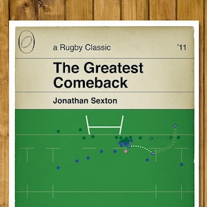 Rugby Poster - Leinster try v Northampton - European Cup Final 2011 - Jonathan Sexton 1st Try - Book Cover Art - Rugby Gift (Various Sizes)