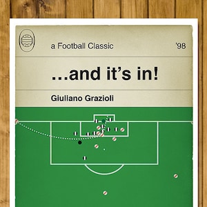 Giuliano Grazioli goal against Newcastle - Stevenage Borough 1 Newcastle United 1 - 4th Round 1998 - Football Book Cover (Various Sizes)