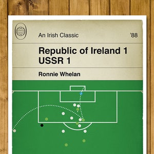 Republic of Ireland - Ronnie Whelan - Goal v USSR - Euro 1988 - Classic Book Cover - Football Poster - Football Gift (Various Sizes)
