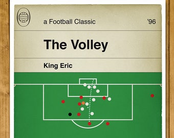 Manchester United goal in 1996 Cup Final - King Eric Volley - Eric Cantona Print - Classic Book Cover Poster - Football Gift (Various Sizes)