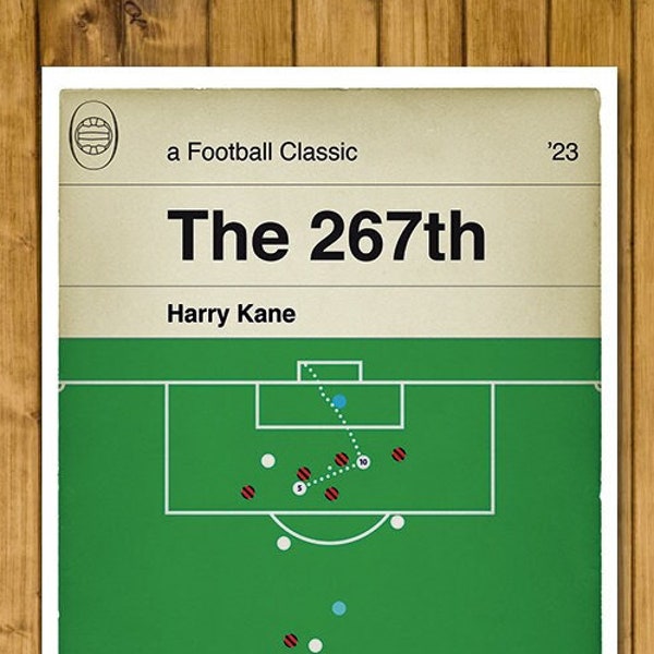 Harry Kane Rekord Tor - Tottenham Hotspur 1 Tottenham City 0- 267 warmen Tore für die Spurs - Classic Football Buch Cover Print (verschiedene Größen)