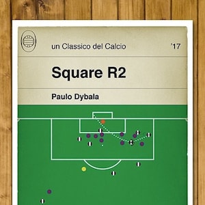 Juventus goal Poster v Barcelona - Paulo Dybala - Square R2 - Classic Book Cover Print - Football Gift (Various Sizes)