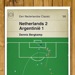 Football Poster - Dennis Bergkamp goal v Argentina - World Cup 1998 - Netherlands - Dutch / English language available (Various Sizes)