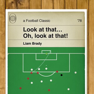 Arsenal Goal v Tottenham 1978 - Liam Brady Poster - Spurs 0 Arsenal 5 - Classic Book Cover Print - Football Gift (Various Sizes)