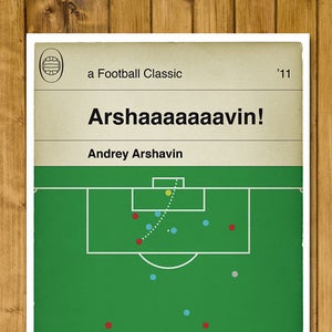 Arsenal goal v Barcelona - Andrey Arshavin Poster - Classic Book Cover Print - Football Gift (Various Sizes)