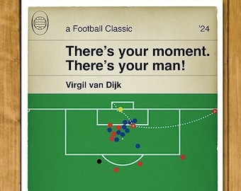 Virgil van Dijk Winner - League Cup Final 2024 - Liverpool 1 Chelsea 0 - Book Cover Goal Poster - Football Gift - Various Sizes