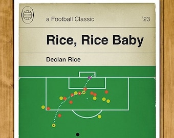 Declan Rice Late Winner v Luton Town in 2023 - Luton Town 3 Arsenal 4 - Rice Rice Baby - Book Cover Print - Football Gift (Various Sizes)