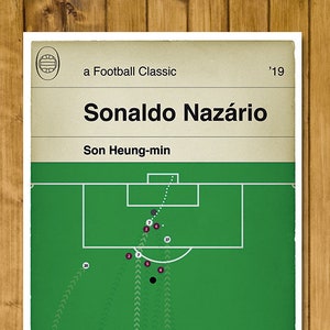 Son goal v Burnley - Tottenham 5 Burnley 0 - Son Heung-min Goal 2019 - Sonaldo - Football Book Cover Print (Various Sizes)