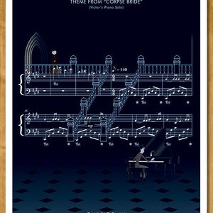Theme from Corpse Bride - Danny Elfman - Victor’s Piano Solo - Movie Classics Poster - Tim Burton - Soundtrack Print (Various Sizes)