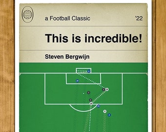 Steven Bergwijn winner v Leicester City 2022 - Leicester 2 Tottenham 3 - 97th minute winner - Football Book Cover Print (Various Sizes)