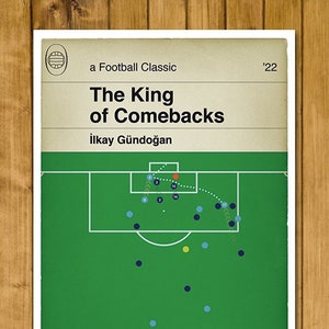 Ilkay Gundogan Winner v Aston Villa in 2022 - Man City 3 Villa 2 - Manchester City Champions - Book Cover Print (Various Sizes)