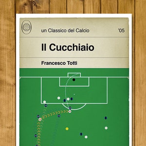 But de la Roma contre Inter Milan - Poster Francesco Totti - Il Cucchiaio - Poster di calcio - Couverture de livre imprimée - Cadeau football (différentes tailles)