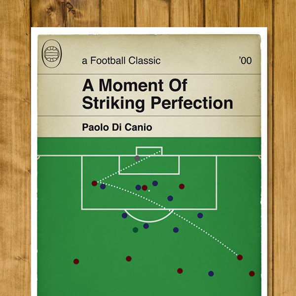 Football Print - Classic Book Cover Poster - Paolo Di Canio volley for West Ham v Wimbledon (UK and US sizes available)