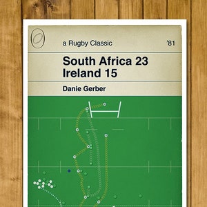 Danie Gerber Try - South Africa 23 Ireland 15 - 1st Test at Newlands, Cape Town 1981 - Rugby Poster - Classic Book Cover (Various Sizes)
