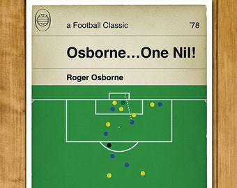 Roger Osborne winning goal for Ipswich Town v Arsenal - FA Cup Final 1978 - Book Cover Goal Poster - Football Fan Gift (Various Sizes)