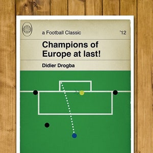 Didier Drogba Winning Penalty - Chelsea v Bayern Munich - European Final 2012 - Book Cover Print (Various Sizes)