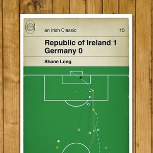 Republic of Ireland 1 Germany 0 - Shane Long winning goal - Euro Qualifier 2015 - Classic Book Cover - Football Gift (Various Sizes)