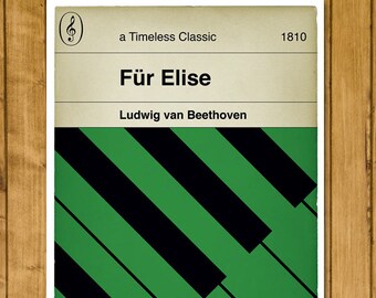 Ludwig van Beethoven - Para Elisa - Clásico atemporal - Música clásica - Póster de portada de libro alternativo (varios tamaños disponibles)