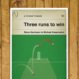 Cricket Print - England v Australia 2005 - Harmison to Kasprowicz - Winning wicket - 3 runs to win - Edgbaston - Second Test (Various Sizes)