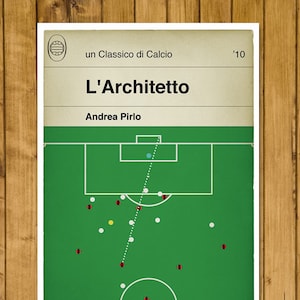 AC Milan goal v Parma - Andrea Pirlo Poster - L&#39;Architetto - Poster di calcio - Football Book Cover Print - Football Gift (Various Sizes)