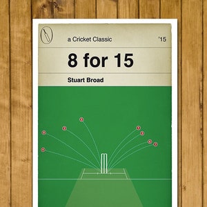 Cricket Print - Stuart Broad 8 wickets for 15 runs - Australia 60 all out - England v Australia 2015 - Book Cover Poster (Various Sizes)