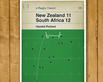 Südafrika 12 Neuseeland 11 - Bulldog - WM - Endrunde 2023 - Handre Pollard Kick - Südafrika Meister - Rugby Poster (verschiedene Größen)