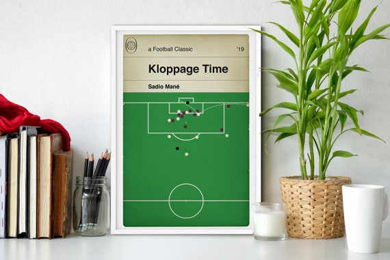 Liverpool late winner v Aston Villa - Sadio Mane Goal - Kloppage Time - Villa 1 Liverpool 2 - Football Book Cover Poster (Various Sizes)