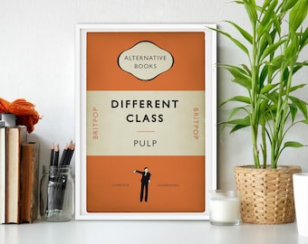Affiche de couverture de livre Britpop - pulpe - classe différente - affiche de couverture de livre alternative - art musical (tailles UK et US disponibles)
