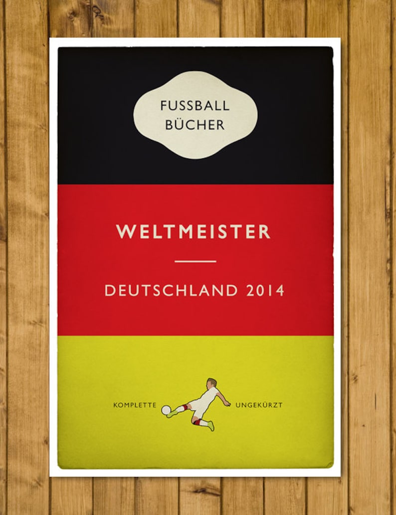 Alemania - Weltmeister - Campeones del Mundo 2014 - Mario Götze - Portada del libro con bandera alemana Póster imagen 6