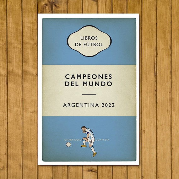 Argentina World Cup 2022 Champions Poster: Lionel Messi - Flag Book Cover Art