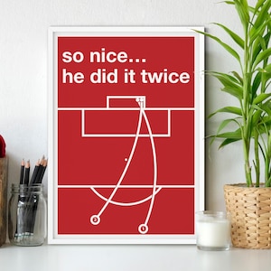 So nice… he did it twice - Declan Rice Goals - Arsenal 3 Real Madrid 0 - Champions League QF 2025 - Swiss Style Goal Print (Various sizes)