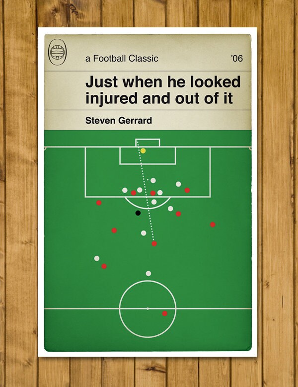 Liverpool goal in the FA Cup Final 2006 - Steven Gerrard Poster - Classic Book Cover Poster - Football Gift (Various Sizes)