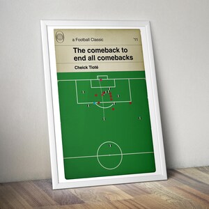 May include: A green and white poster with a football field illustration and the text "The comeback to end all comebacks" and "Cheick Tiot&eacute;".
