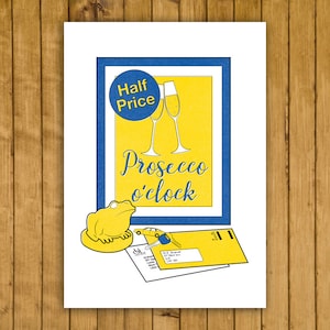 Póster ilustrativo de la letra de una canción - Música indie rock alternativa - Reparaciones - Post punk - Póster de la hora del prosecco - Varios tamaños