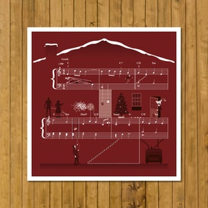 Tema di Mamma, ho perso l'aereo - Colonna sonora di John Williams - Somewhere in my Memory - The Wet Bandits - Biglietto di Natale alternativo (quadrato da 125 mm)