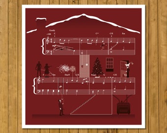 Theme from Home Alone - John Williams Score - Somewhere in my Memory - The Wet Bandits - Alternative Christmas Card (125mm Square)