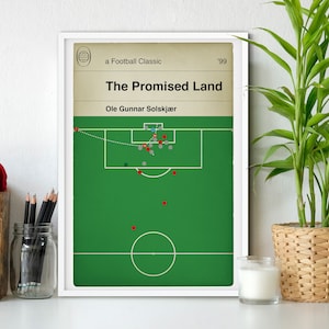 Manchester United goal v Bayern Munich - Ole Gunnar Solskjaer Poster - 1999 Final - Classic Book Cover Print - Football Gift (Various Sizes)