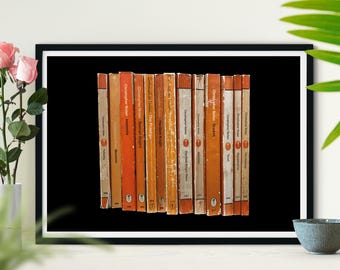 Filmografía de Christopher Nolan - Póster de película de regalo - Arte de lomos de libros de bolsillo vintage - Decoración de pared para cinéfilos